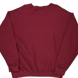 Vintage 90S Blank Made In USA Cheetah Sweatshirt - Large Burgundy Cotton Blend