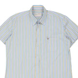 Avirex Striped Short Sleeve Shirt - 2XL Blue Cotton