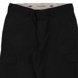 Dickies Cargo Trousers - 39W 30L Black Cotton Blend