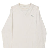 Abercrombie & Fitch Long Sleeve T-Shirt - Medium Cream Cotton
