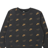 Nike Spellout Sweatshirt - Small Grey Cotton Blend