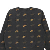 Nike Spellout Sweatshirt - Small Grey Cotton Blend