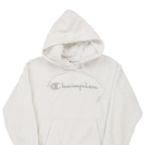 Champion Spellout Hoodie - XS White Cotton Blend