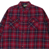 Big Creek Clothing Checked Overshirt - XL Red Polyester Blend