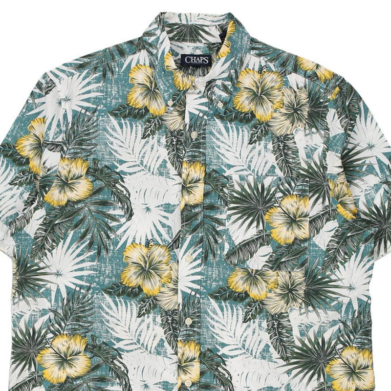 Vintage green Chaps Ralph Lauren Hawaiian Shirt - mens large