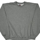 Vintage 90S Blank Jerzees Sweatshirt - XL Grey Polyester Blend