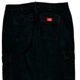 Dickies Cargo Trousers - 35W 30L Black Cotton