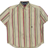 Vintage Tommy Hilfiger Striped Short Sleeve Shirt - Large Multicoloured Cotton