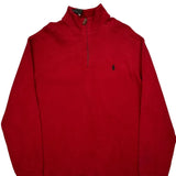 Vintage Polo By Ralph Lauren 1/4 Zip - XL Red Cotton