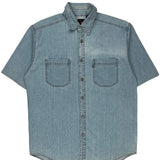 Vintage Levis Denim Shirt - Large Light Wash Cotton