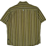 Vintage Kuhl Striped Short Sleeve Shirt - Large Green Cotton Blend