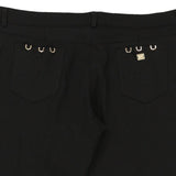 Cavalli Class Cropped Trousers - 42W UK 22 Black Cotton