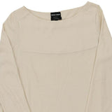 Giorgio Armani Long Sleeve Top - Large Cream Cashmere