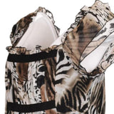 Unbranded Animal print Mini Dress - Large Brown Polyester