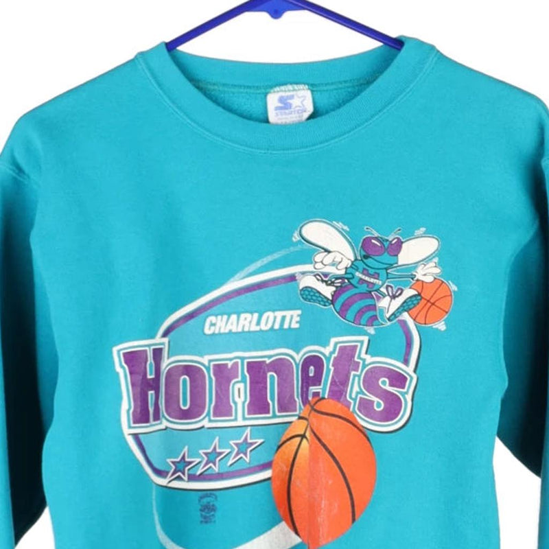 Age 10-12 Charlotte Hornets Starter NBA Sweatshirt - Large Blue Cotton