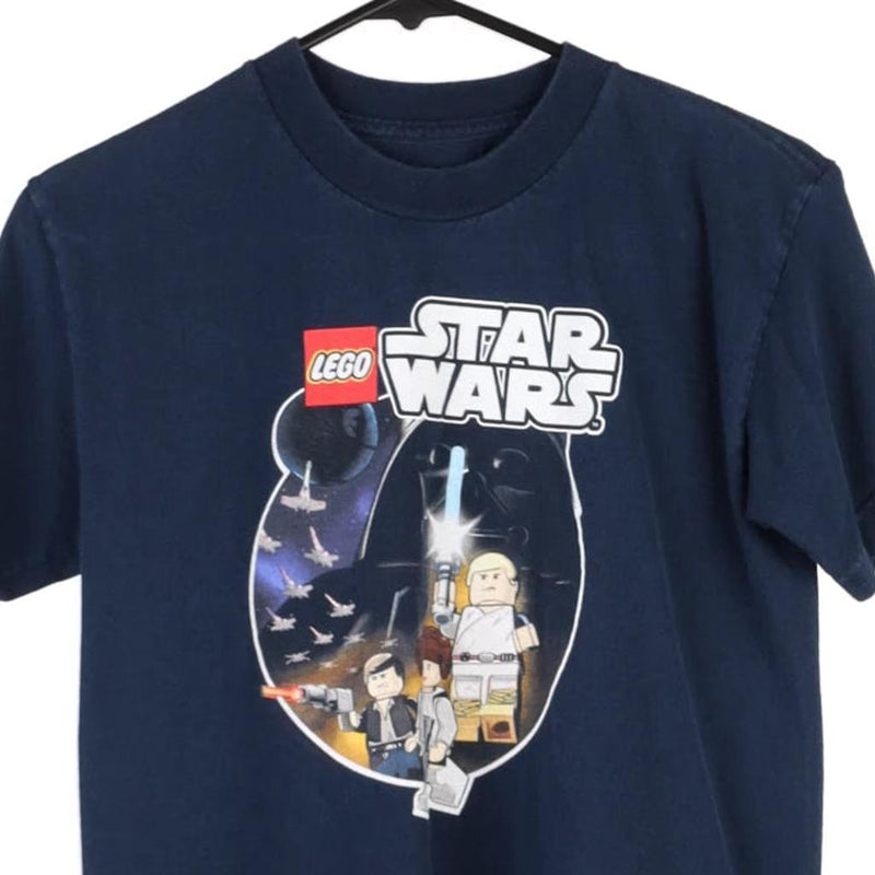 Age 10-12 Star Wars Graphic T-Shirt - Large Navy Cotton