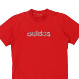 Age 12 Adidas Spellout T-Shirt - Small Red Cotton