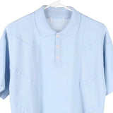 1970s Unbranded Polo Shirt - Medium Blue Acrylic Blend