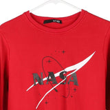 NASA Live 978 Spellout Sweatshirt - Small Red Cotton Blend