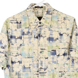 Marlboro Classics Floral Short Sleeve Shirt - Small Cream Cotton