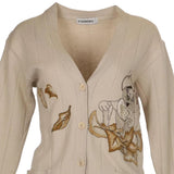 Iceberg Cartoon Jumper - Large Cream Wool Blend