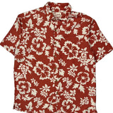 Kahala Floral Hawaiian Shirt - Medium Red Cotton