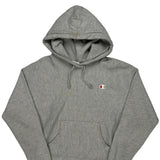 Vintage Reverse Weave Champion Hoodie - Medium Grey Cotton Blend