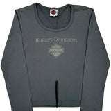 Harley Davidson Graphic Long Sleeve T-Shirt - Medium Grey Cotton