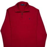 Polo By Ralph Lauren 1/4 Zip - Large Red Cotton
