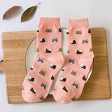 Anyfootwear 5 Pairs Women's Cartoon Cat Ankle Socks Size 5-9 Pink Thick Warm Cotton Cute Casual Short Socks for Ladies Girls Christmas Gifts