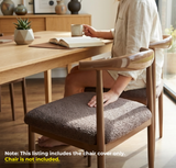 Anyseat Brown Fur Stretch Chair Cover – Washable, Removable Dining & Kitchen Seat Protector