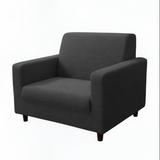 Anyseat 1-Seater Sofa Cover – Plain Dark Grey Style Slipcover for Living Room Chair Protection