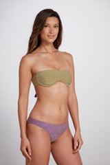 Brigitte Underwire Bikini Top With Removable Straps Lurex - Green