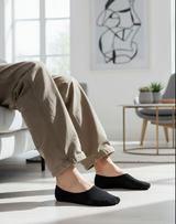 Anyfootwear 5 Pairs Size 4-9 Black Boat Socks Summer Thin Invisible Cotton Non-Slip Silicone Breathable Pure Color For Men