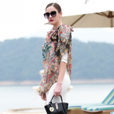 Anyyou 100% Mulberry Silk Light Orange Long Scarf Luxury Brand Women Beach Shawl Wear Swimwear Pashimina Face Shield Foulard