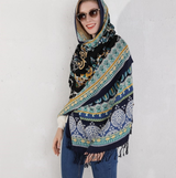 Anyyou 100% Pure Merino Wool Silver Grey Poncho for Women Winter Large Scarf Pashmina Shawl Bandana Neck Wrap