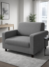 Anyseat 1-Seater Sofa Cover – Ash Grey Style Slipcover for Living Room Chair Protection