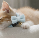 Anypet Small Iced Blue Bow Cat Collar with Safety Buckle, Bell & Durable Adjustable Strap – Stylish Comfortable Pet Accessory for Cats