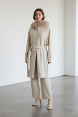 Cashmere Wrap Cardigan with Fox Fur – Cashmere Cardigan, Fur Trim