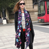 Anyyou 100% Pure Merino Wool Navy Blue Poncho for Women Winter Large Scarf Pashmina Shawl Bandana Neck Wrap
