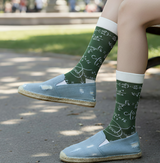 Anyfootwear Women’s Christmas Cotton Socks 5 Pairs – Mixed Colour Random Pattern Fashion Crew Socks Size 5–11