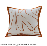 Anypillow White with Orange Abstract Line Decorative Cushion Cover – Soft Throw Pillowcase for Sofa & Bed