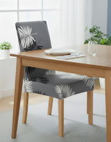 Anyseat Grey Leaves Design Chair Cover – Elastic Slipcover with Anti‑Dirt Protection for Dining Room, Kitchen, Wedding, Hotel, Banquet & Restaurant