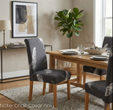 Anyseat Dark Gray Leaf Print Elastic Chair Cover – Plain Dining Slipcover & Home Décor