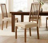 Anyseat Beige PU Leather Chair Cover – Slipcover for Dining, Kitchen, Hotel, Banquet & Living Room Chairs