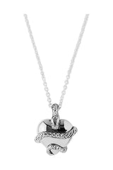 Wise Heart Charm Necklace Silver