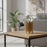 ANYHOUZ Luxury Gold Crystal Ball Tabletop Decor – Modern Metal Art Ornament for Living Room Display & Home Crafts