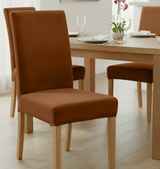 Anyseat Camel Velvet Dining Chair Cover – Plush Stretchable Slipcover for Kitchen & Dining Room Chairs