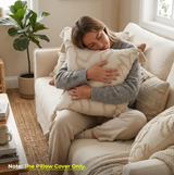 Anypillow Beige Abstract Lines Embroidered Pillowcase Decorative Cushion Cover