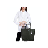 Reversible Vegan Tote In Green & Metallic